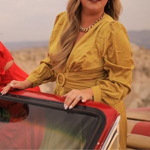 Yellow cut out maxi dress